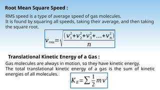 Units Speed Rms thermal.pptx kinetic theory of gases ppt | PPTX