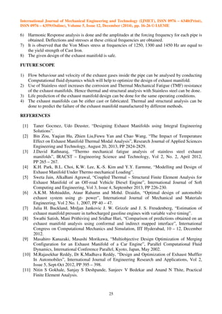 THERMAL AND STRUCTURAL ANALYSIS OF AN EXHAUST MANIFOLD OF A MULTI ...
