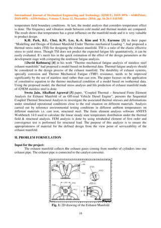 THERMAL AND STRUCTURAL ANALYSIS OF AN EXHAUST MANIFOLD OF A MULTI ...