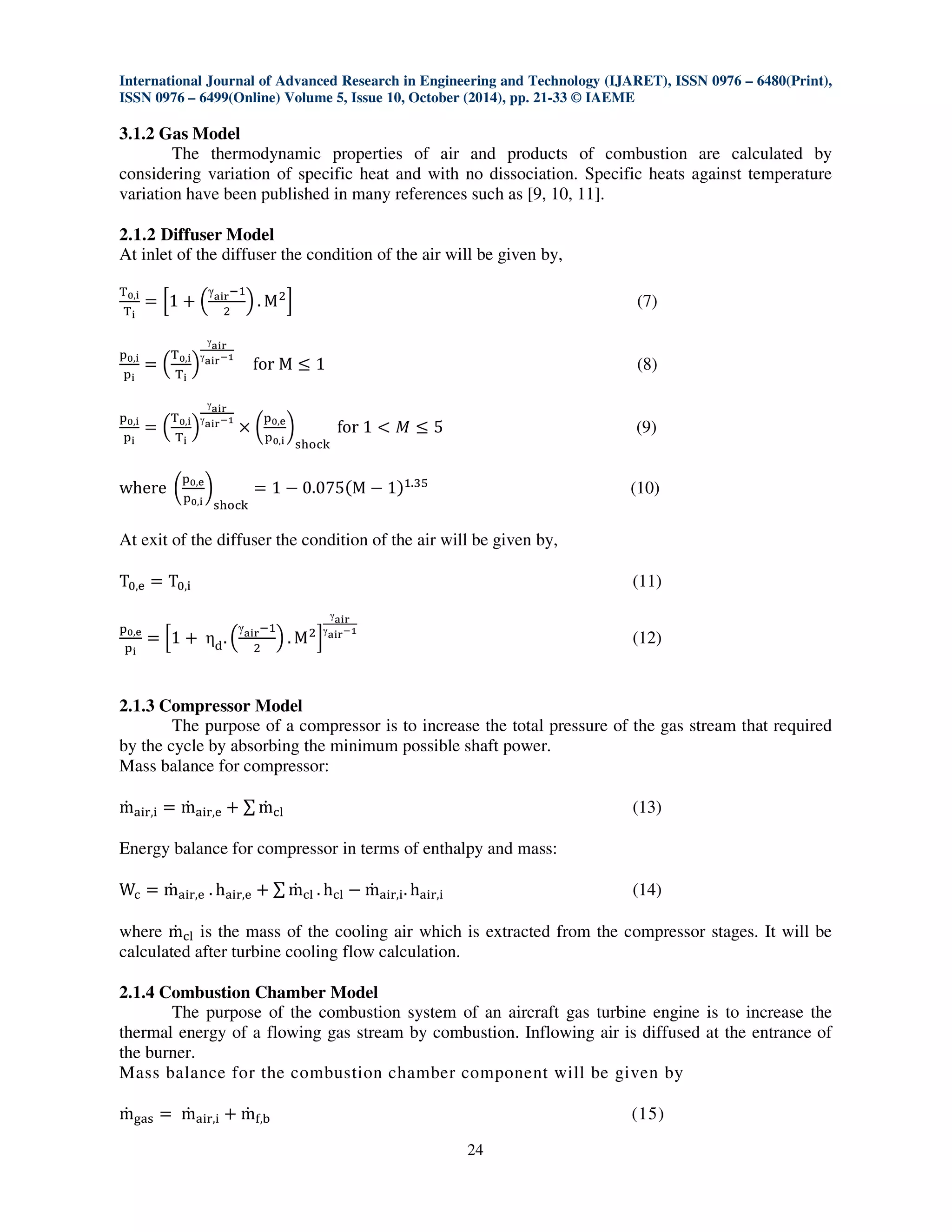 Thermal analysis of a gas turbine cycle for a turbojet engine | PDF