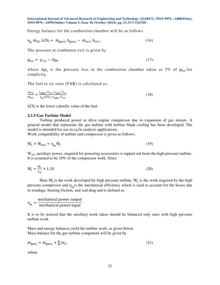 Thermal analysis of a gas turbine cycle for a turbojet engine | PDF