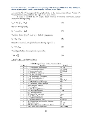 Thermal analysis of a gas turbine cycle for a turbojet engine | PDF
