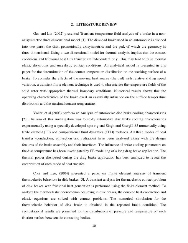Literature review of braking system image