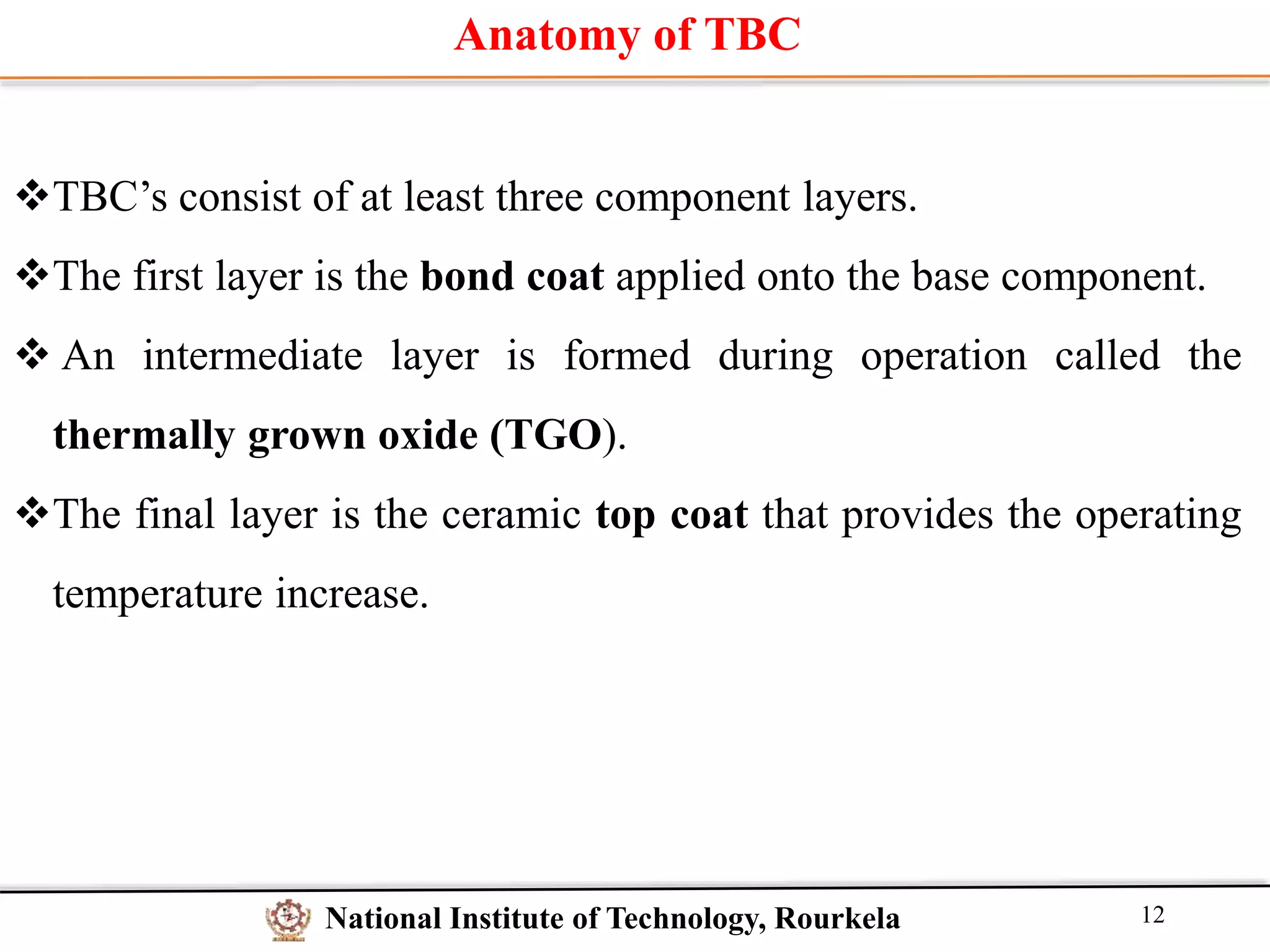 Thermal Barrier Coating For Gas Turbine Engines | PPTX