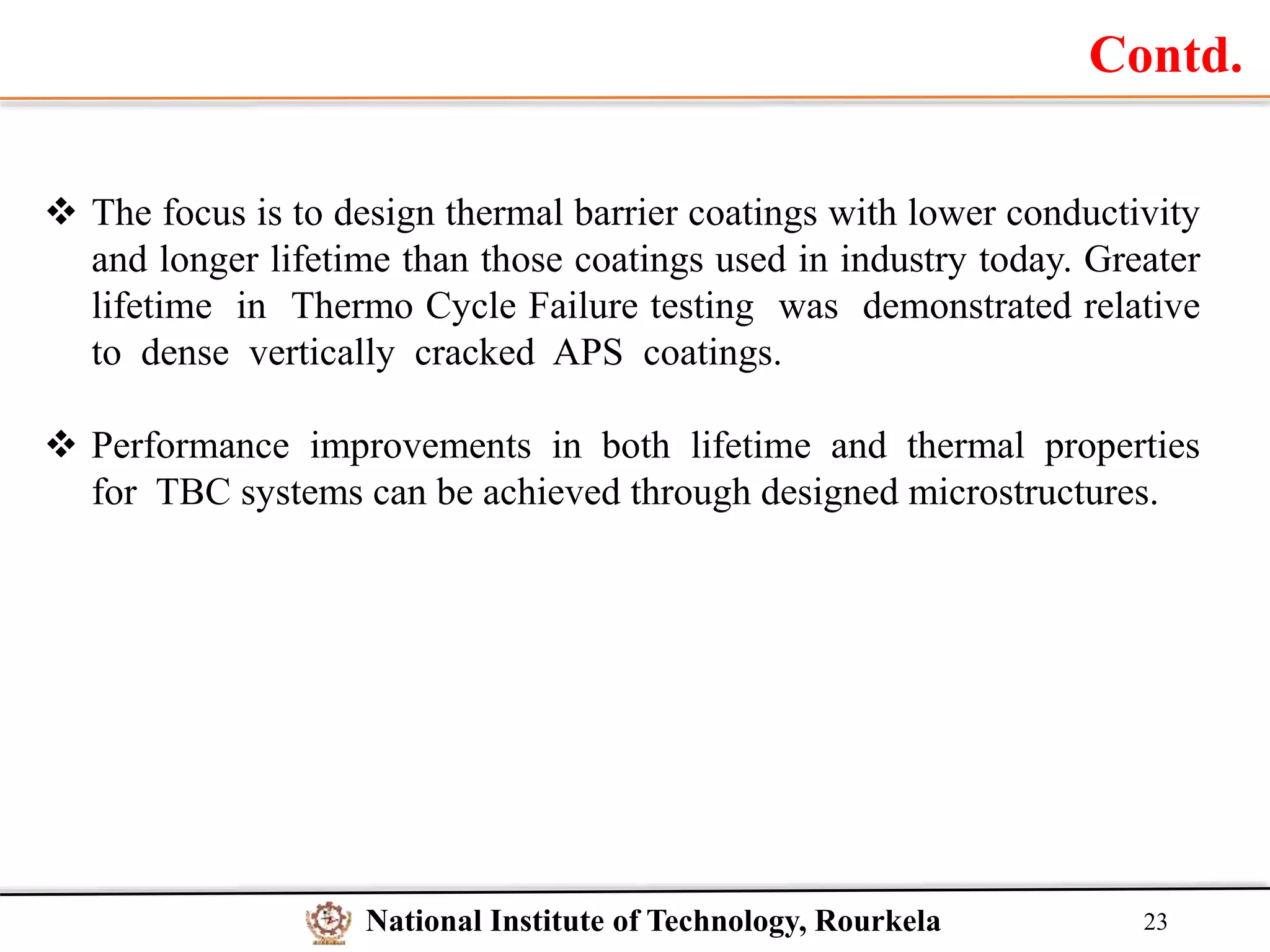 Thermal Barrier Coating For Gas Turbine Engines | PPTX