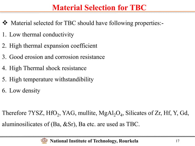 Thermal Barrier Coating For Gas Turbine Engines | PPTX | Chemistry ...