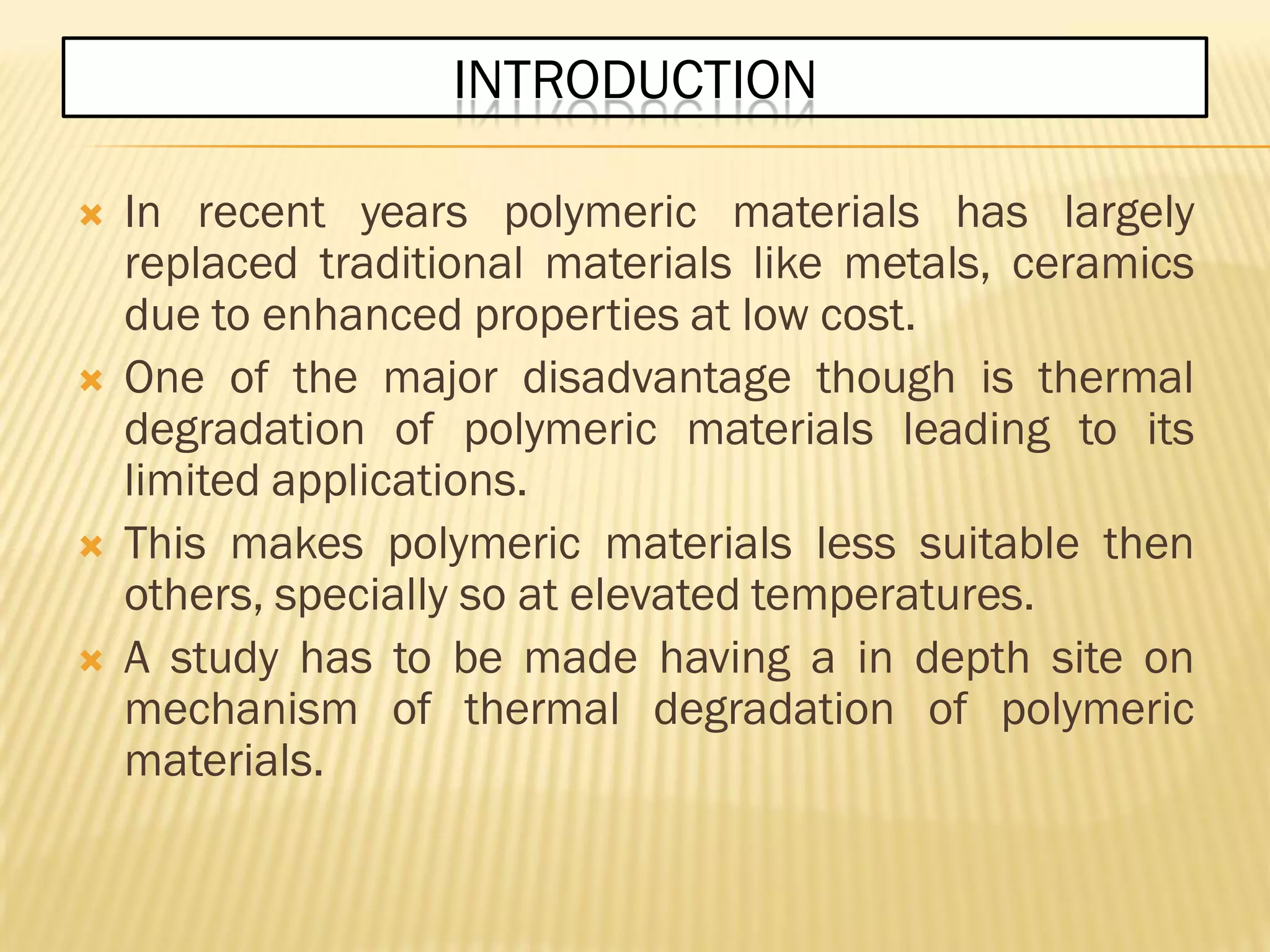 Thermal degradation ppt of polymers | PDF