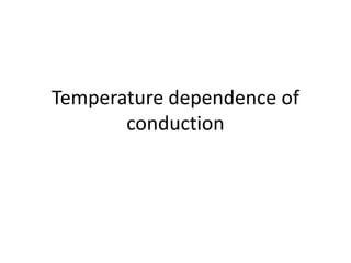 Temperature dependence of
conduction
 