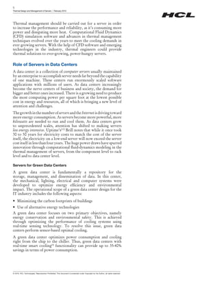 HCLT Whitepaper: Thermal Design and Management of Servers | PDF
