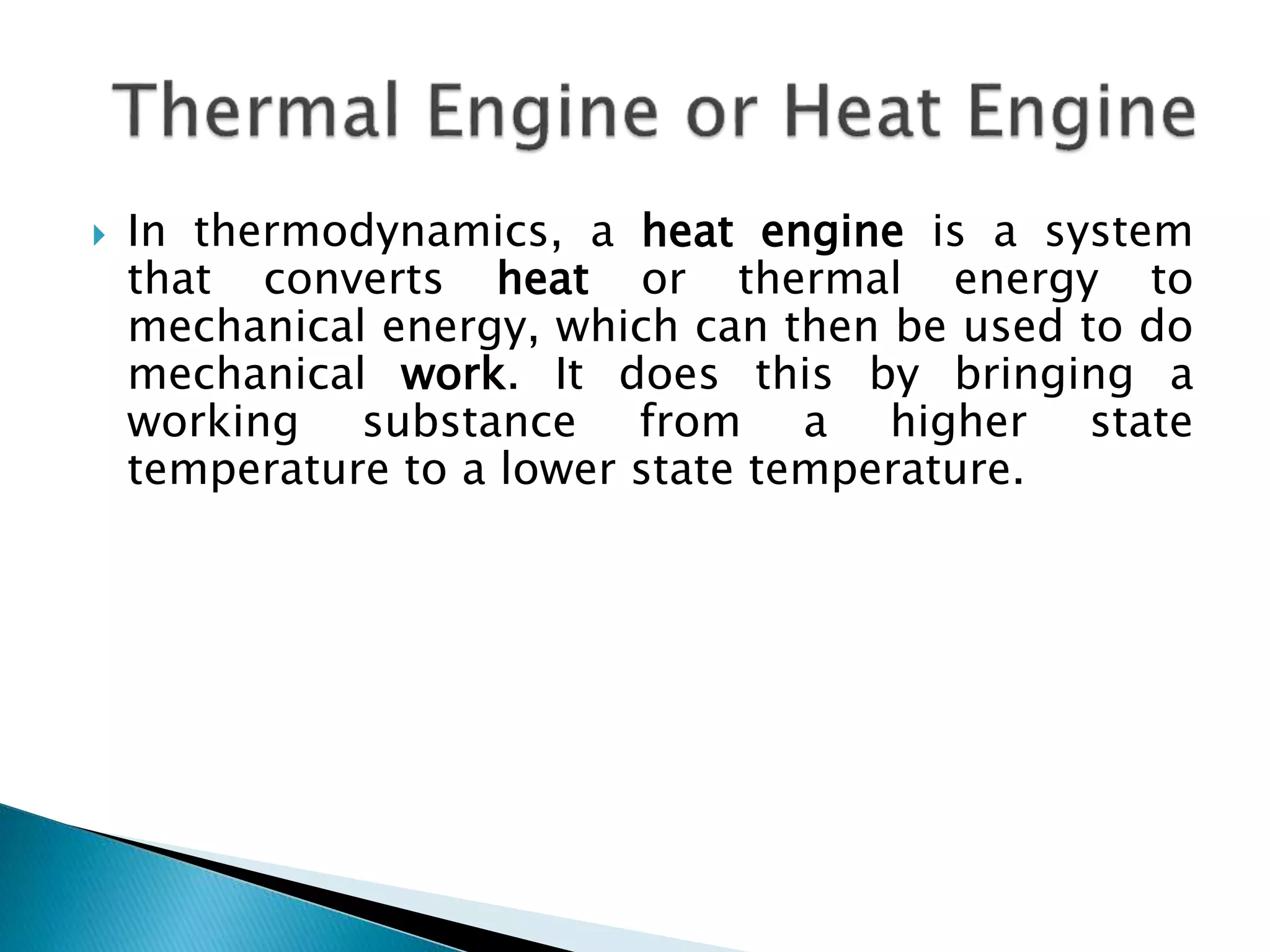 Thermal Engine & Carnot's Cycle and their Working Principle | PPTX