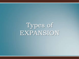 Types of
EXPANSION
 