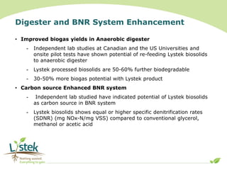 Thermal hyrolysis of biosolids & bnr digester lystek | PDF