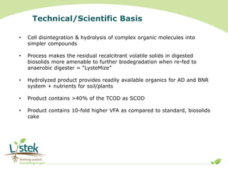 Thermal hyrolysis of biosolids & bnr digester lystek | PDF