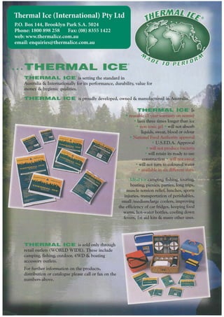 Thermal ice reusable hot & cold gel packs flyer