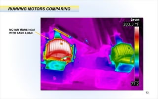 13
RUNNING MOTORS COMPARING
MOTOR MORE HEAT
WITH SAME LOAD
 