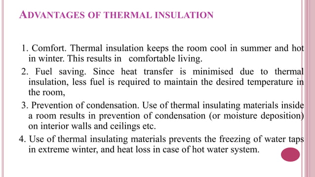 Thermal insulation of building | PPTX