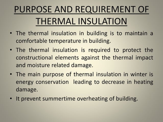 Thermal insulation materilials and its application | PPTX