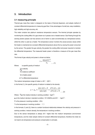 Thermal mass flow meter English manual | PDF