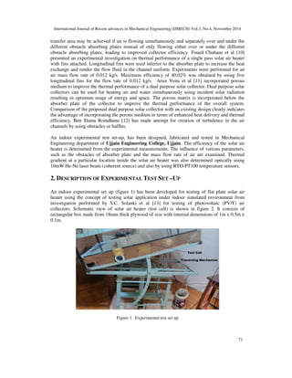 THERMAL PERFORMANCE TESTING OF A FLAT PLATE SOLAR AIR HEATER USING ...