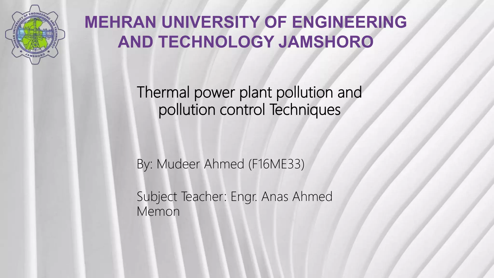 Thermal power plant pollution and cotrol techniques | PPTX
