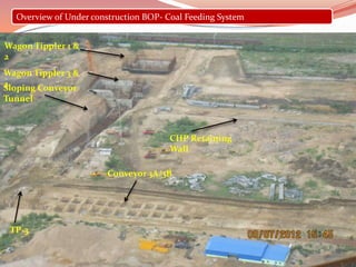 Wagon Tippler 1 &
2
Wagon Tippler 3 &
4Sloping Conveyor
Tunnel
TP-3
Conveyor 3A/3B
CHP Retaining
Wall
Overview of Under construction BOP- Coal Feeding System
 