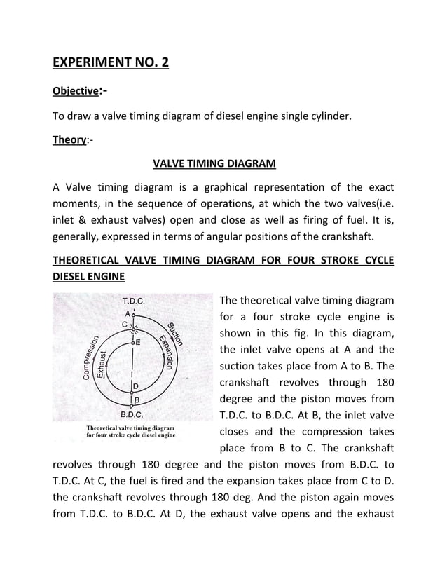 valve timing diagram of two stroke & four stroke engine | PDF