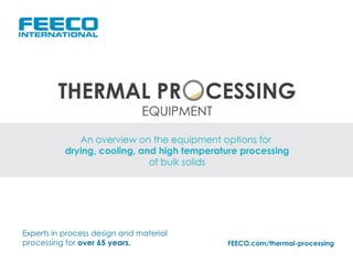 Experts in process design and material
processing for over 65 years. FEECO.com/thermal-processing
 