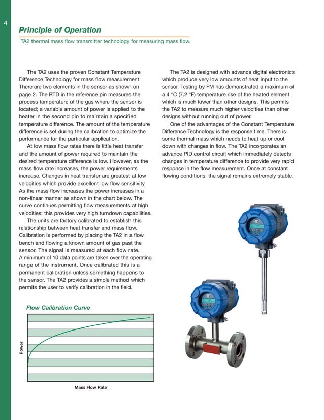 Thermal Dispersion Mass Flow Measurement