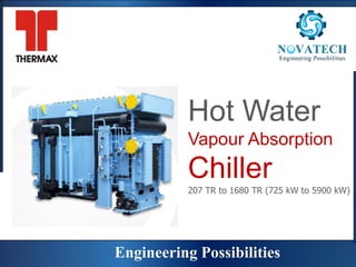Hot Water
Vapour Absorption
Chiller
207 TR to 1680 TR (725 kW to 5900 kW)
Engineering Possibilities
 