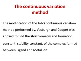 Thermodynamic and Kinetic aspects of metal complexes. | PPT