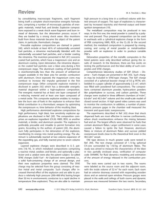 THERMOBARIC AND ENHANCED BLAST EXPLOSIVES PROPERTIES AND TESTING METHODS
