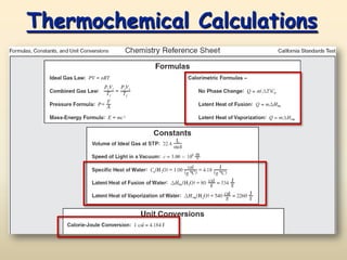 Thermochemical Calculations
 