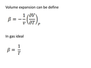 Volume expansion can be define




In gas ideal
 