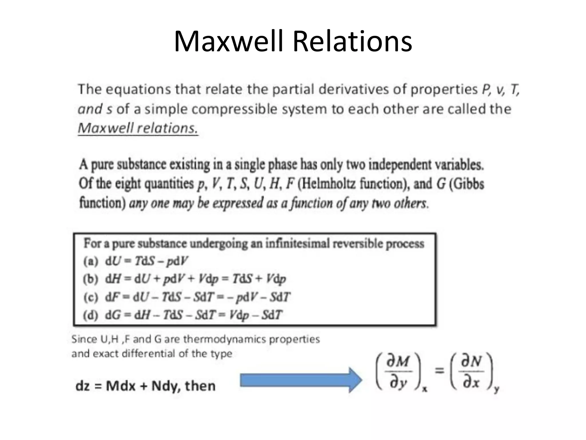 Maxwell Relations
 