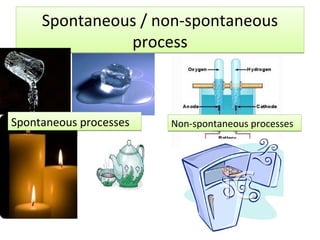 Spontaneous / non-spontaneous
               process



Spontaneous processes   Non-spontaneous processes
 