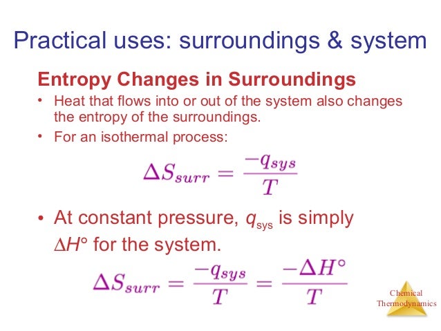 change in entropy