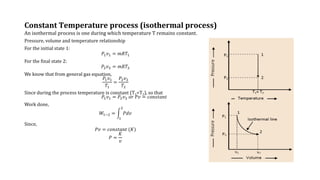 Isothermal Process Constant Temperture Process Thermodynamics | PDF