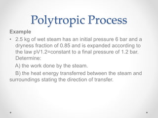 Polytropic Process Example Thermodynamics chapter 2 | PPTX