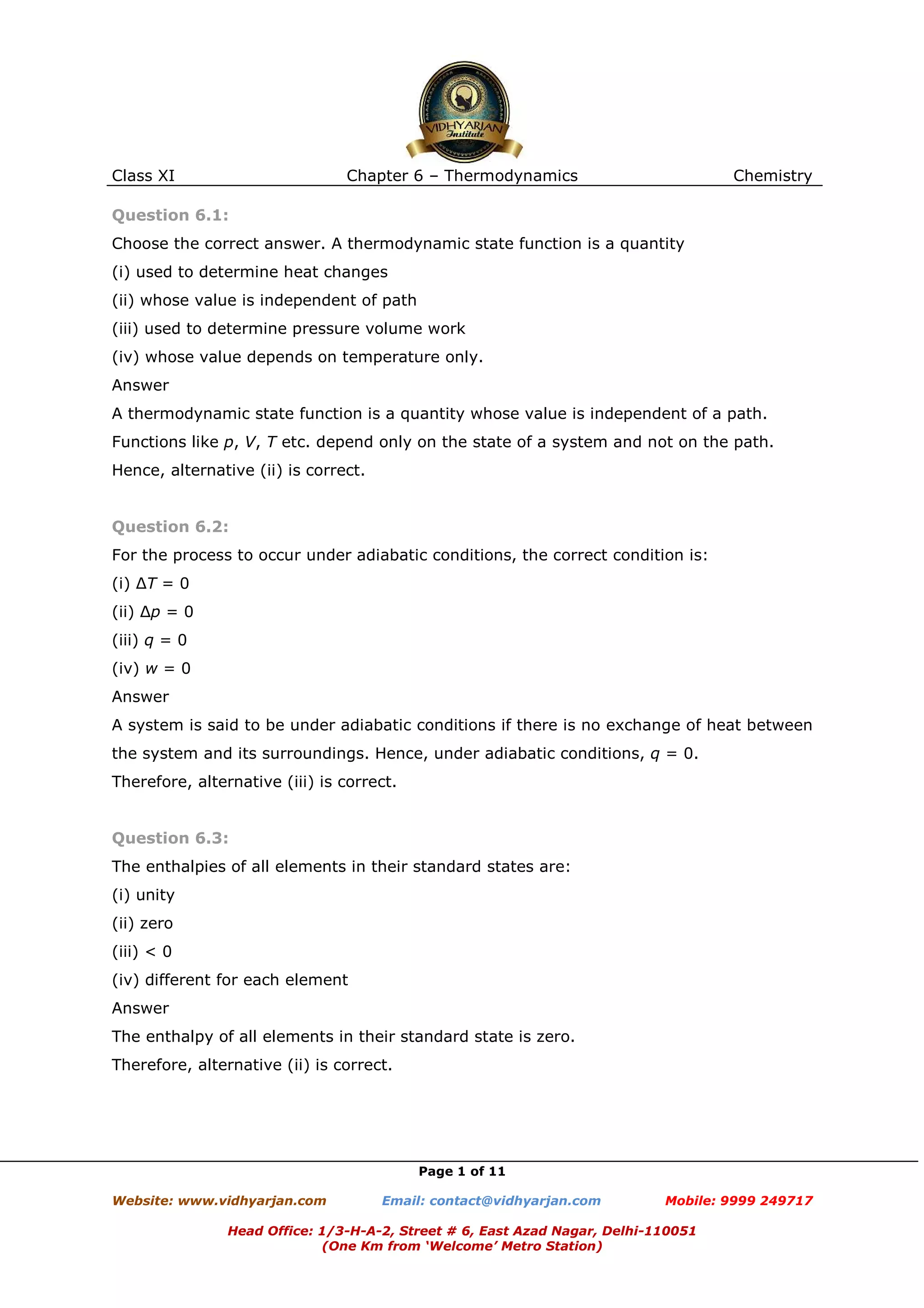 Thermodynamics exercise -with solutions | PDF