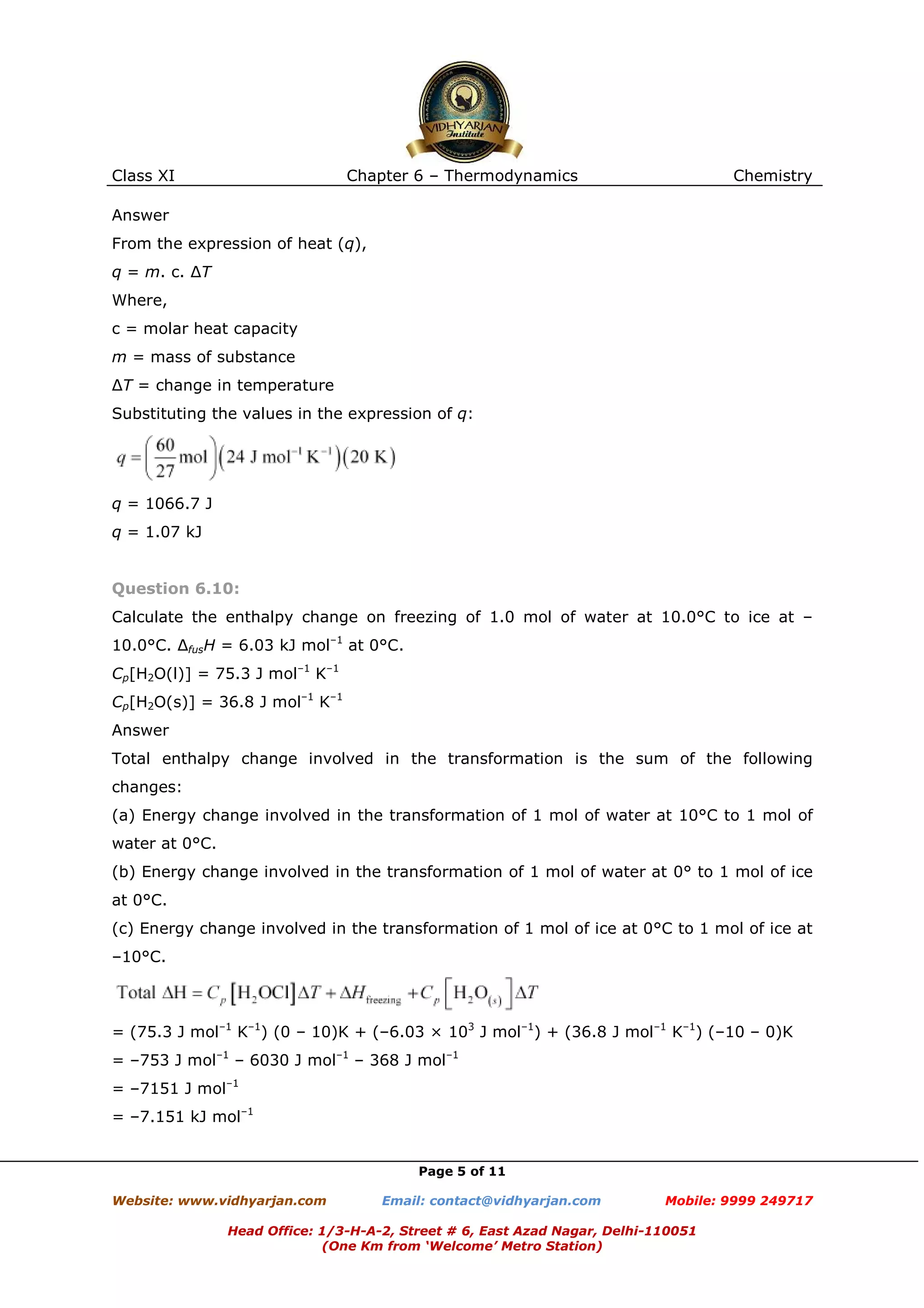 Thermodynamics exercise -with solutions | PDF