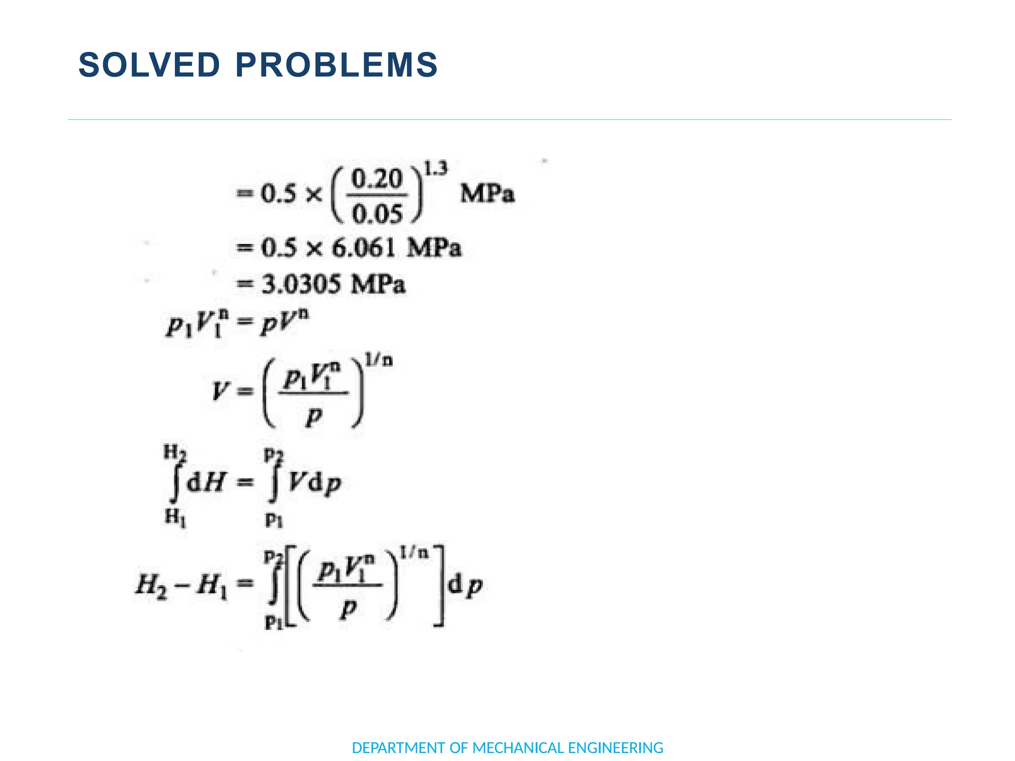 SOLVED PROBLEMS
DEPARTMENT OF MECHANICAL ENGINEERING
 
