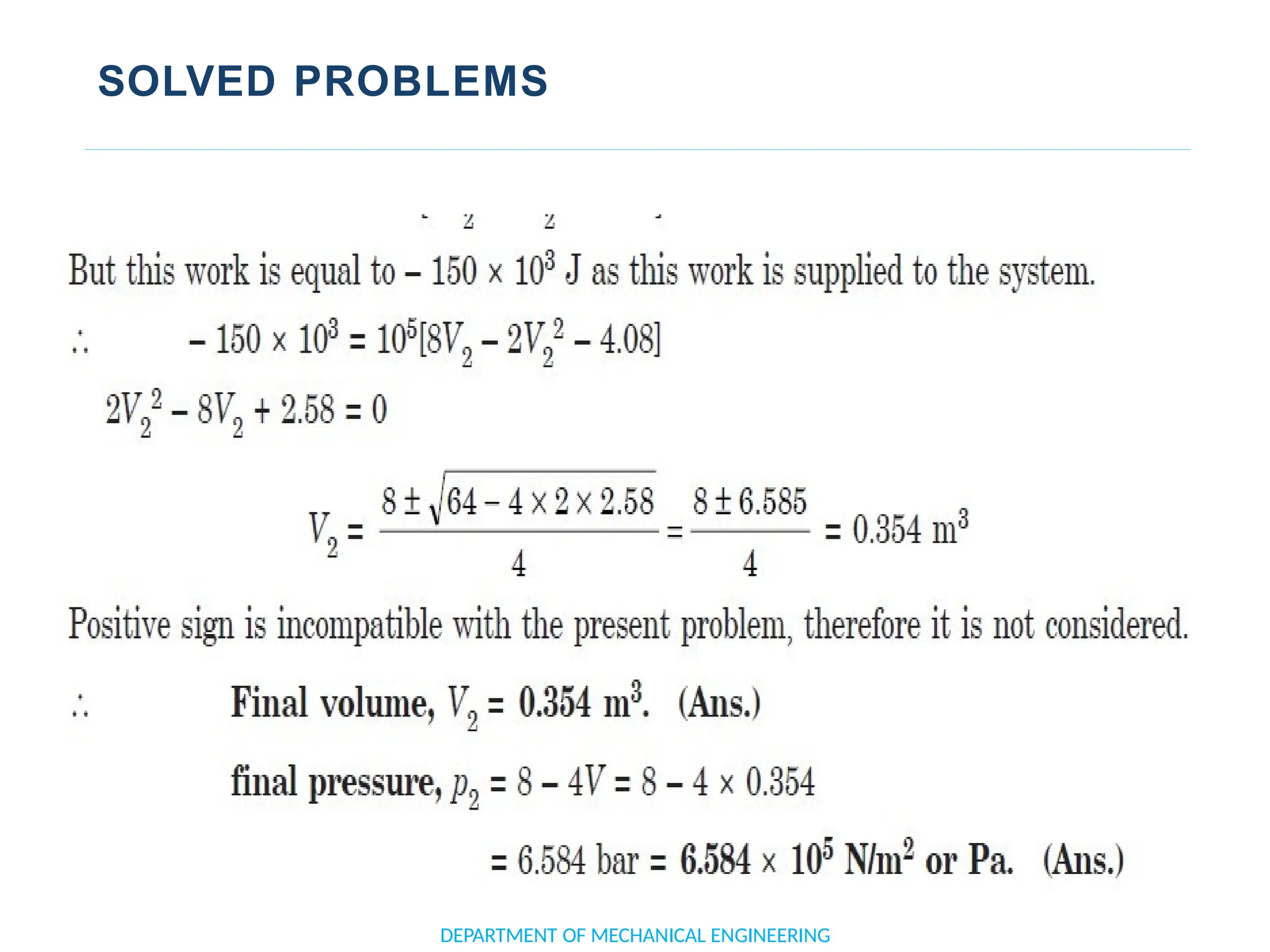 SOLVED PROBLEMS
DEPARTMENT OF MECHANICAL ENGINEERING
 