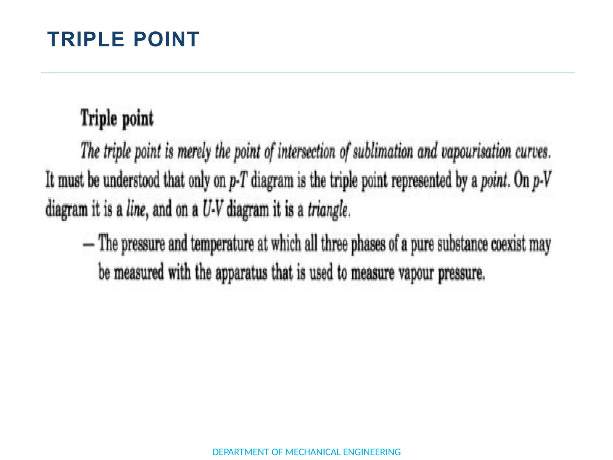 TRIPLE POINT
DEPARTMENT OF MECHANICAL ENGINEERING
 