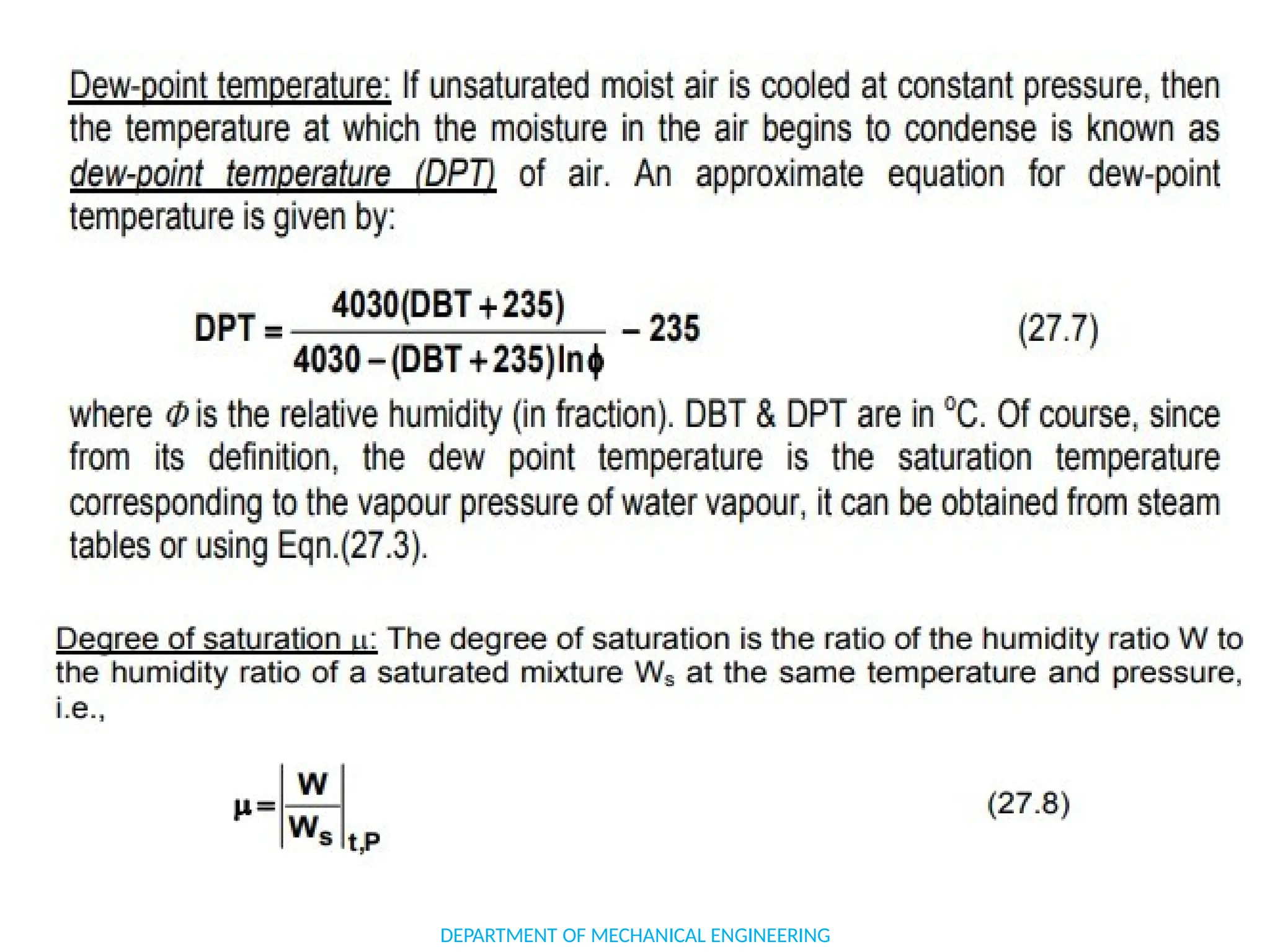 DEPARTMENT OF MECHANICAL ENGINEERING
 