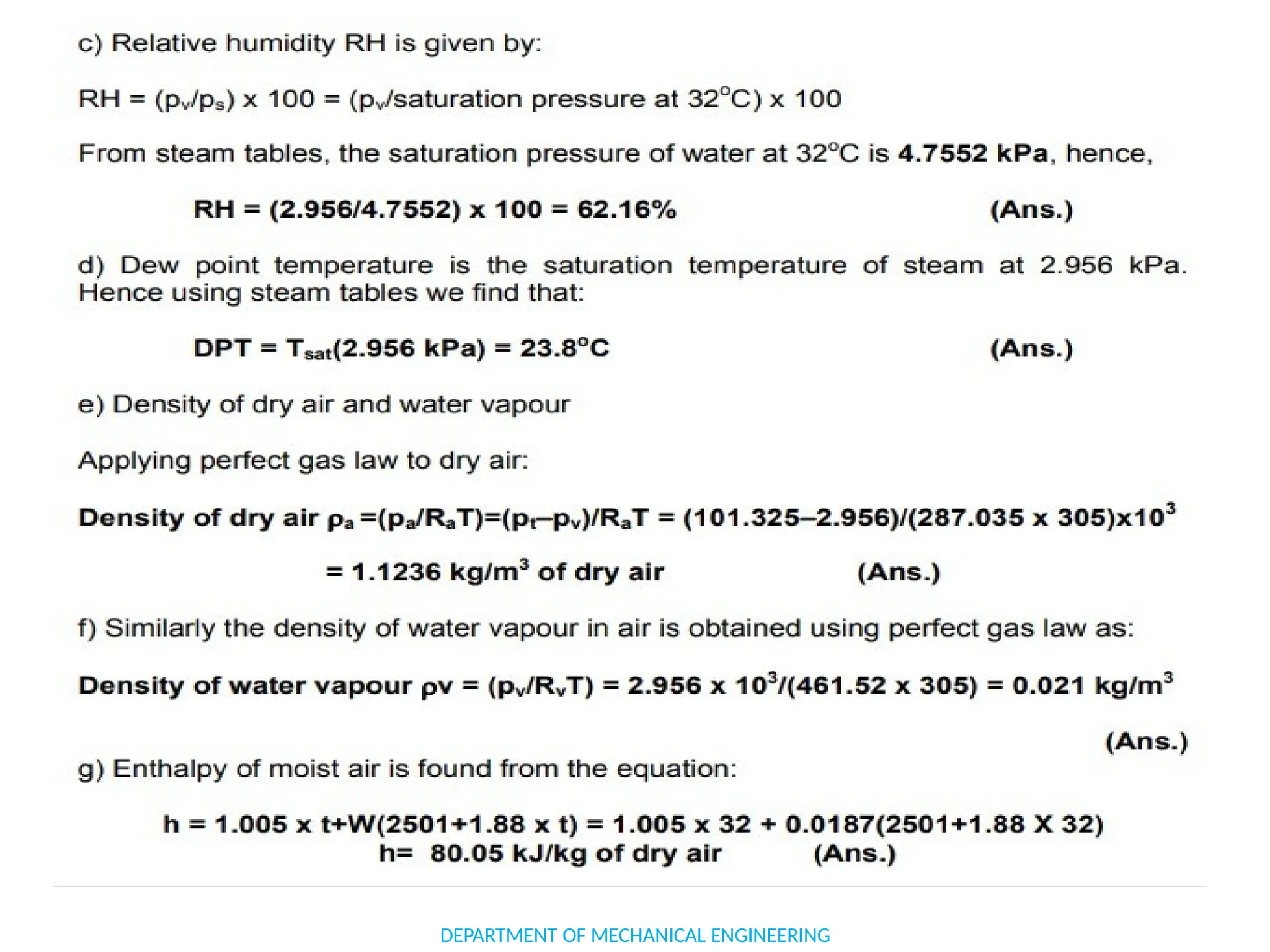DEPARTMENT OF MECHANICAL ENGINEERING
 