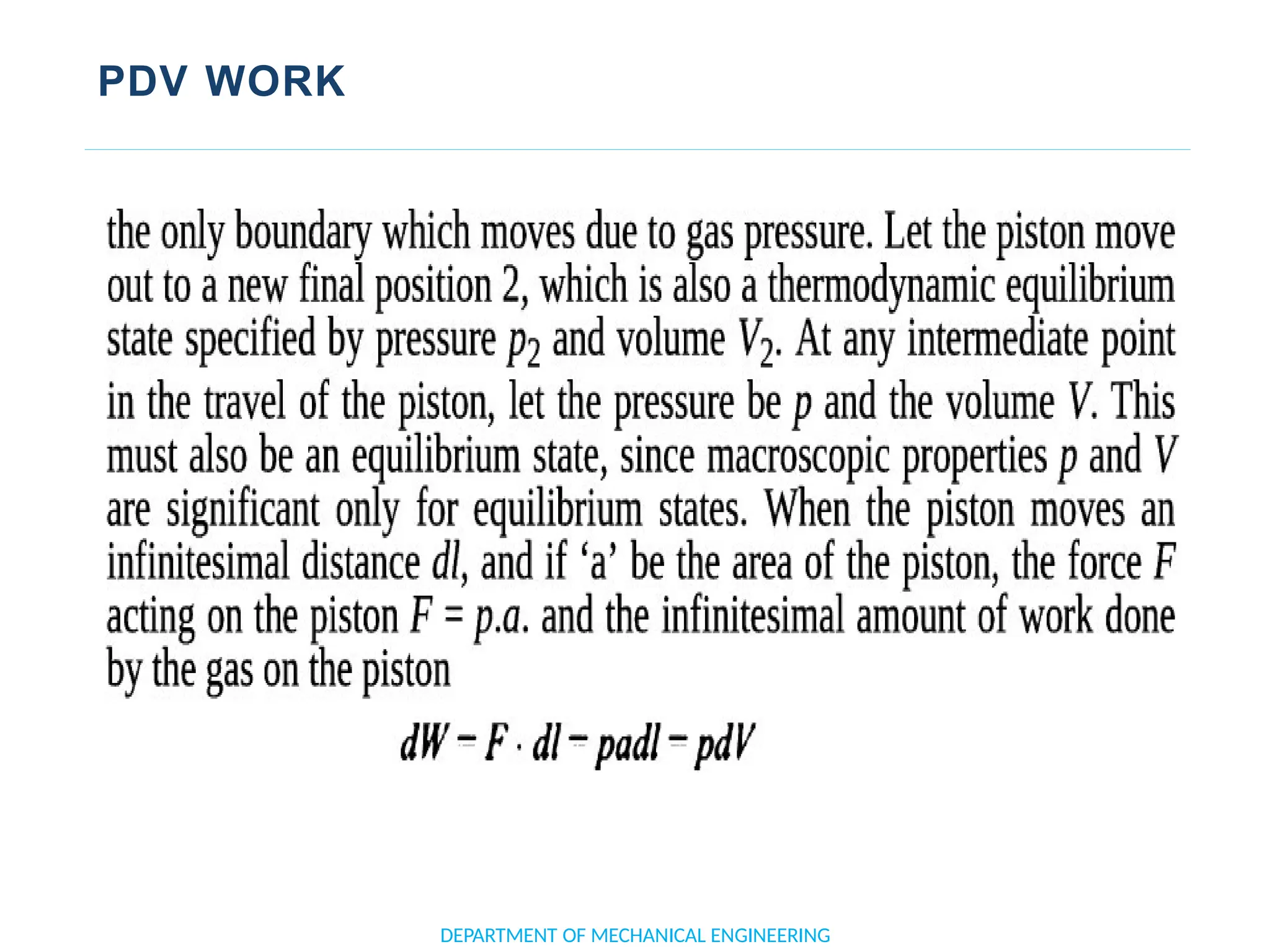 PDV WORK
DEPARTMENT OF MECHANICAL ENGINEERING
 