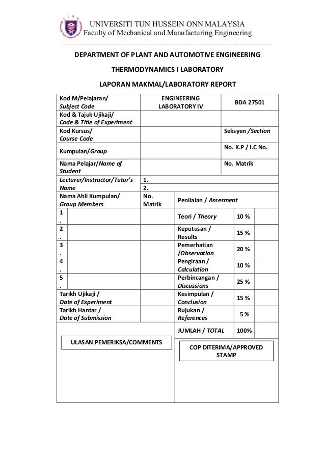 report front cover