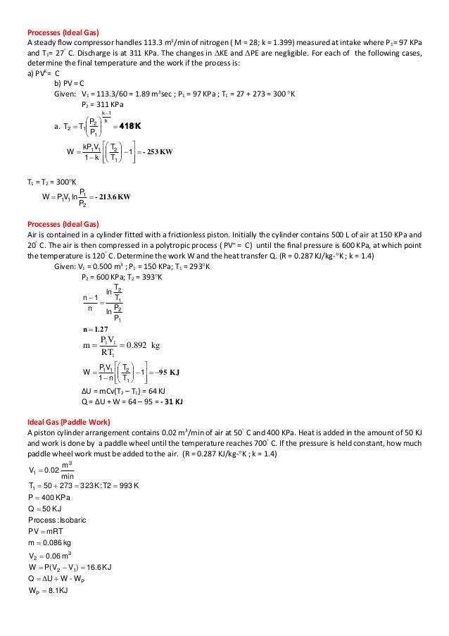 Thermodynamics Problems