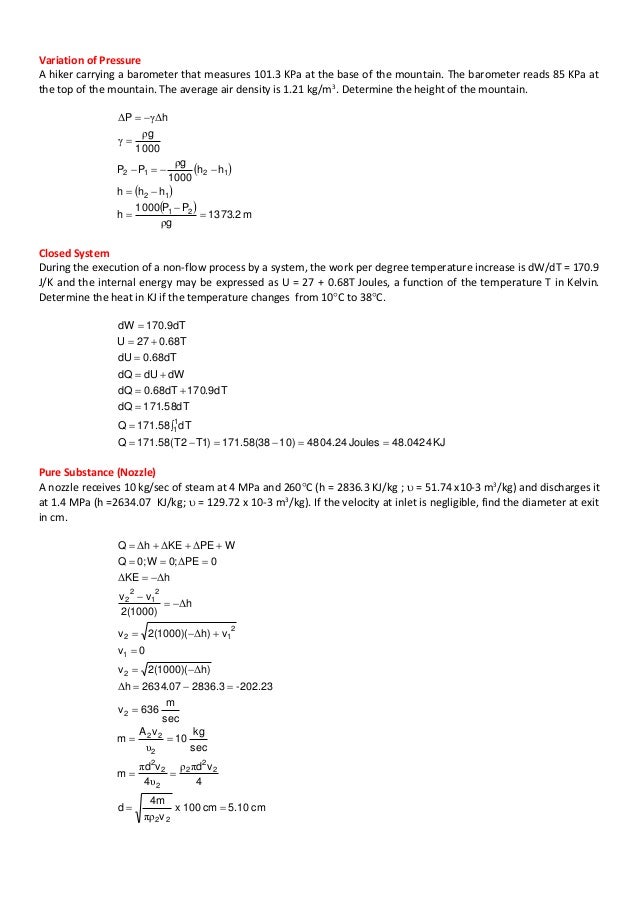 Thermodynamics Problems