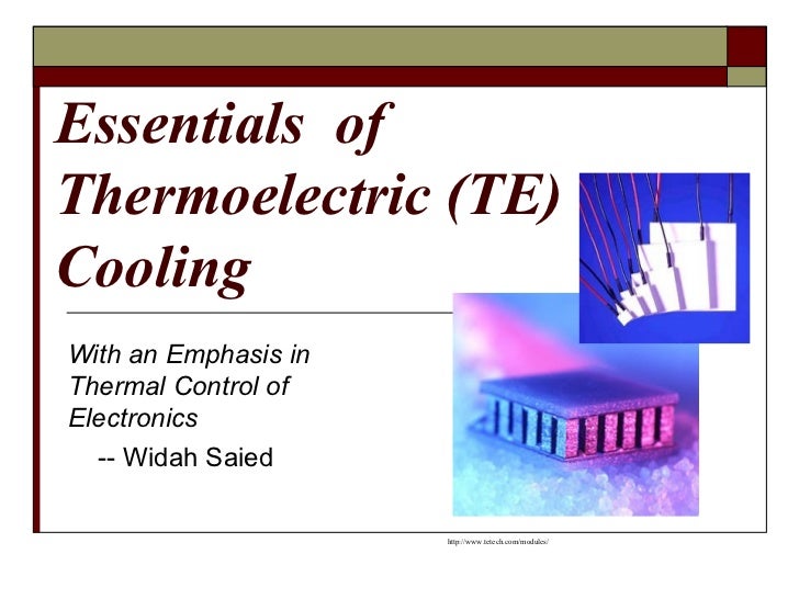 Thermoelectric cooling